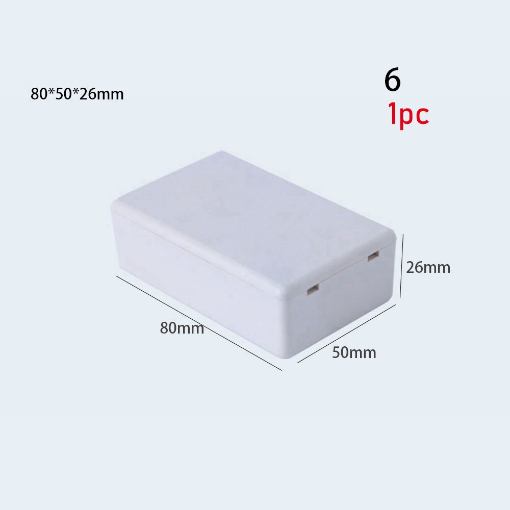 1Pc ABS Plastic Electronic Project Box White 9 sizes Enclosure Boxes Waterproof Cover Project Instrument Accessorie: 1pc Style 6