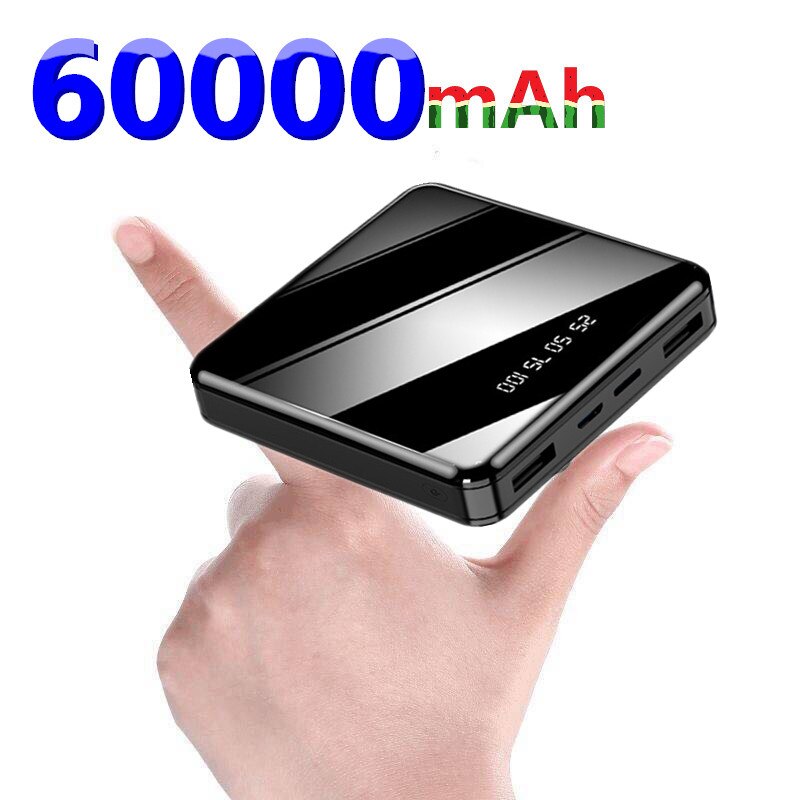 Mini batterie externe 60000 mAh alimentation LED affichage 60000 mAh Powerbank petit chargeur Portable banque Mobile alimenté