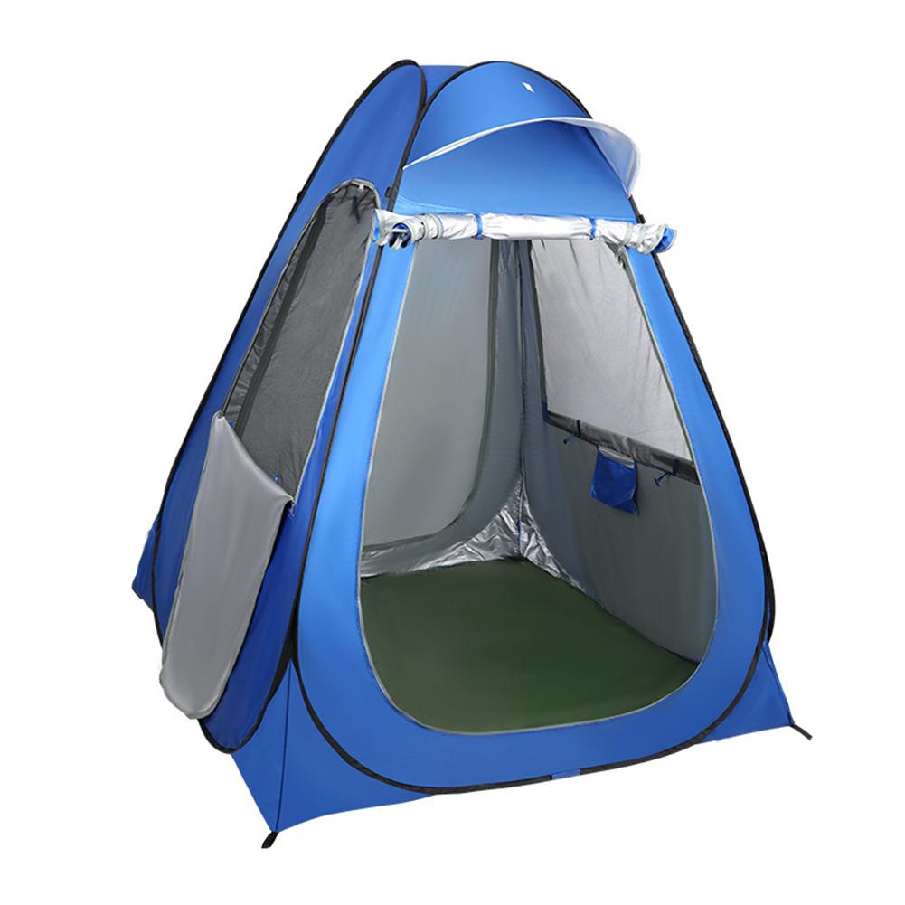 2 person shower tent beach fishing shower outdoor camping toilet tent,changing room shower tent with Carrying Bag: Blue