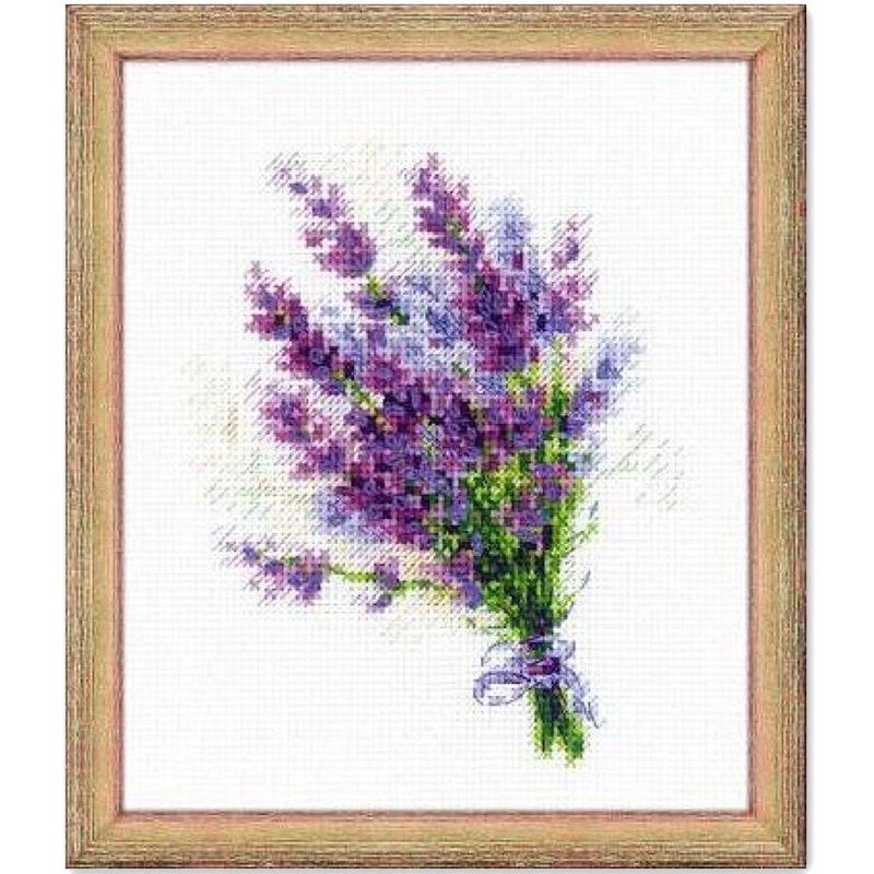 Ramo de lavanda, planta de Paquete de punto de cruz, 18CT, 14ct, 11CT, tela de algodón Bordado de hilo DIY, bordado hecho a mano