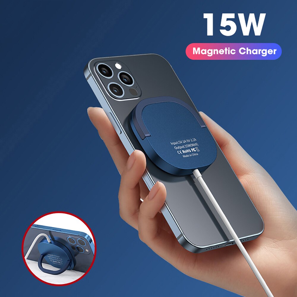 15W Magnetic Wireless Charger For iPhone 13 12 Pro Max Mini QI Fast Charge For Samsung USB C PD Adapter Original Magnet Charger
