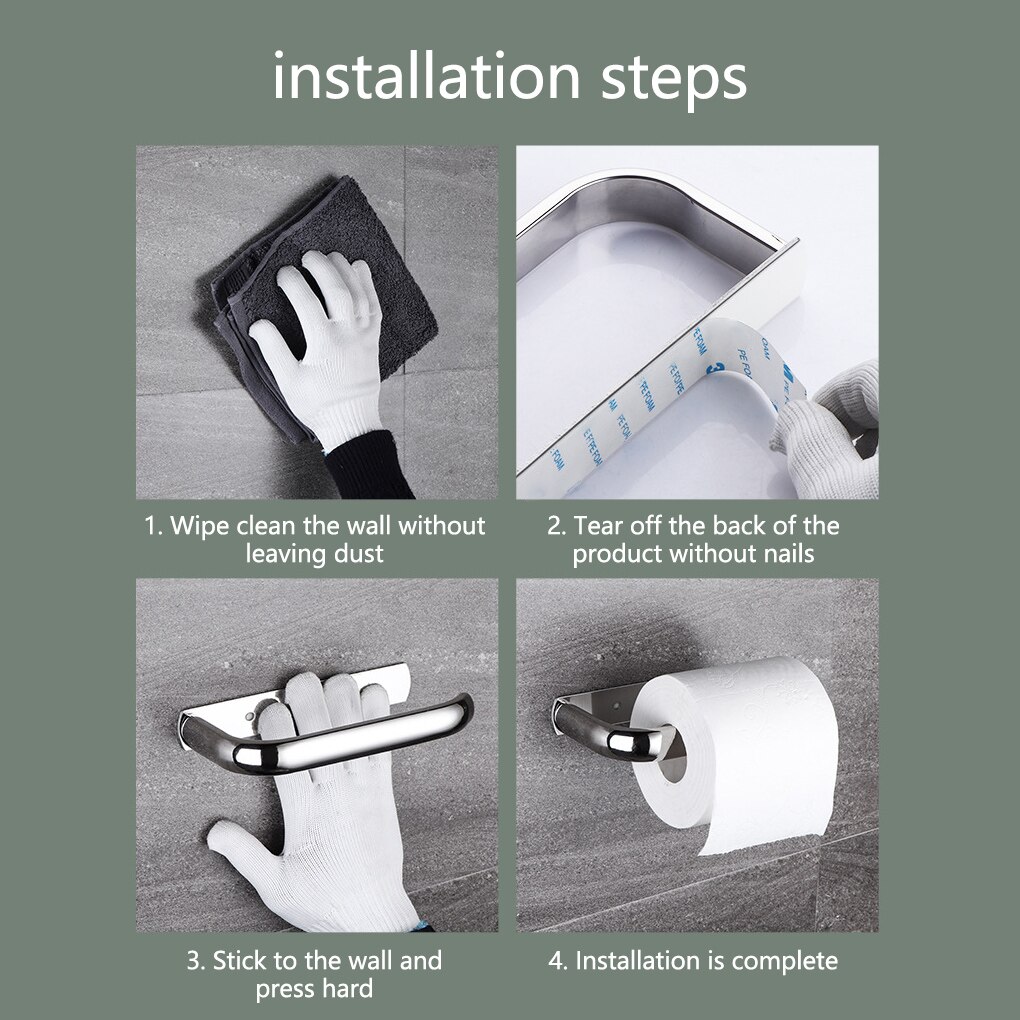 Keuken Wc Houder Rvs Corrosiebestendig Zelfklevende Washroom Mount Slijtvaste Toilet Stand Beugel