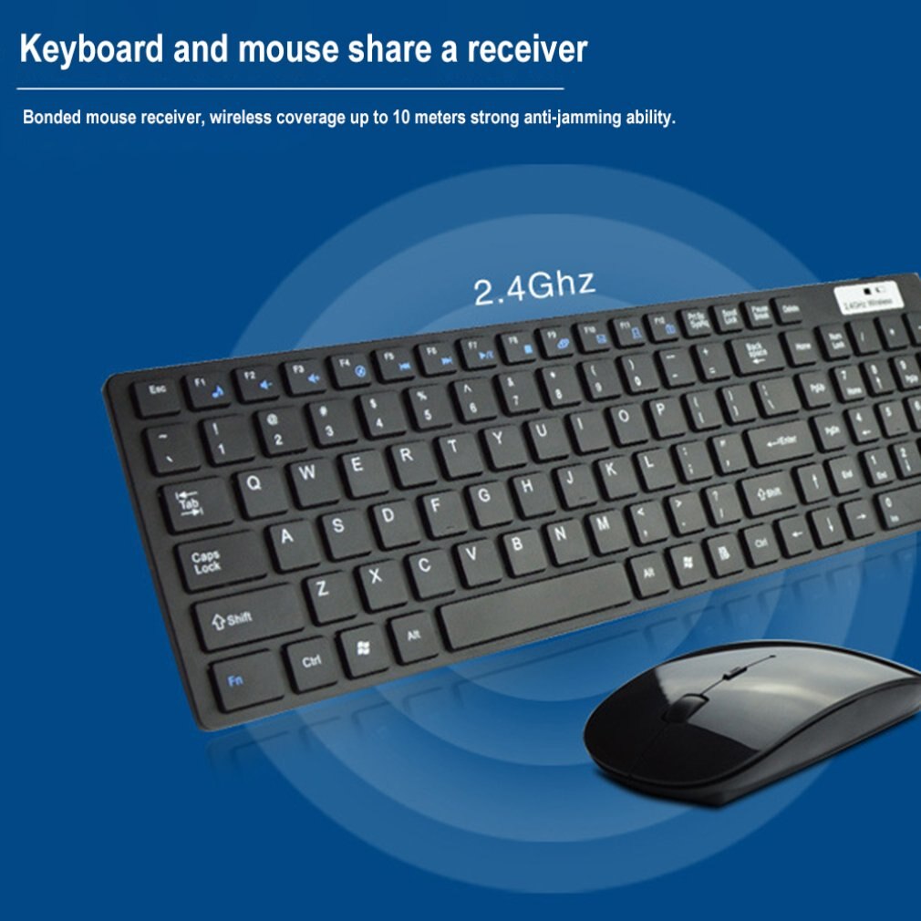 2.4G Ultra-Thin Flat-Panel Wireless Keyboard And Mouse Set Optical Keyboard And Mouse Office Dedicated