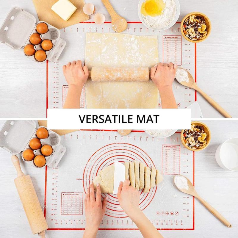 Oversize 80/70/60cm Silicone Baking Mat Rolling Kneading Pad Pastry Tools Crepes Pizza Dough Non-Stick Silicone Mat For Kitchen