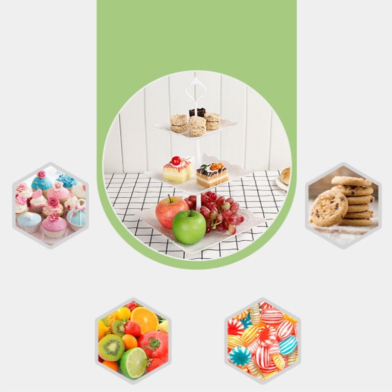 European-style Three-tier Cake Stand, Three-tier Fruit Tray, Afternoon Tea, Dessert Tray, Cake Tray