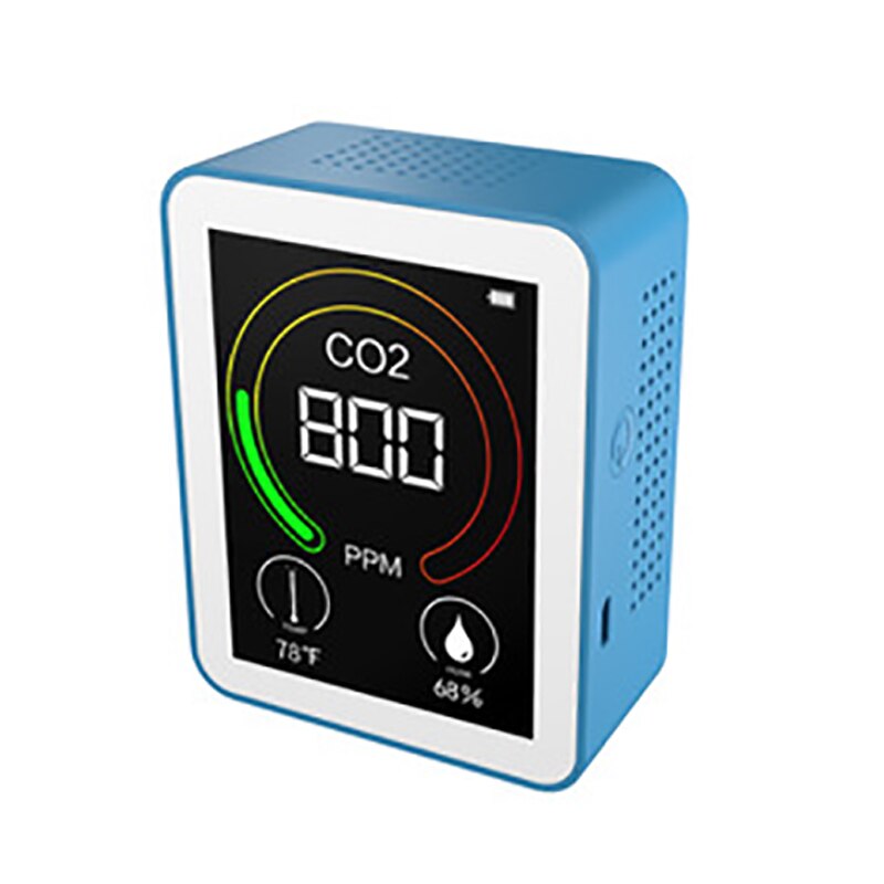 Indoor Air Monitor Lcd Digital co2 Air Meters Real Time TFT Intelligent Air Sensor Tester co2 Detector: Blue  