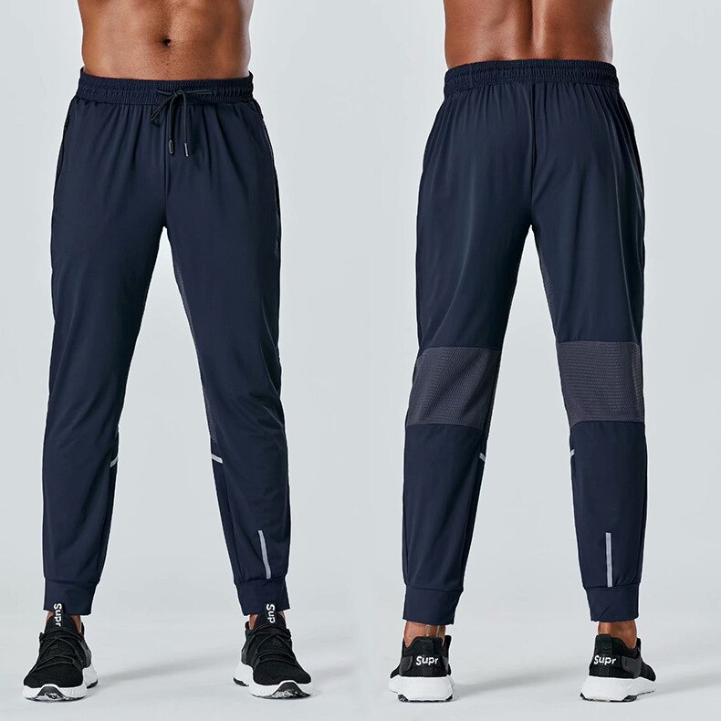 Außen Lange Hosen Männer Lauf Fitness Reißverschluss Ausbildung Hosen FußBall Basketball Atmungsaktive spleißen Gittergewebe Sport Joggen Hosen