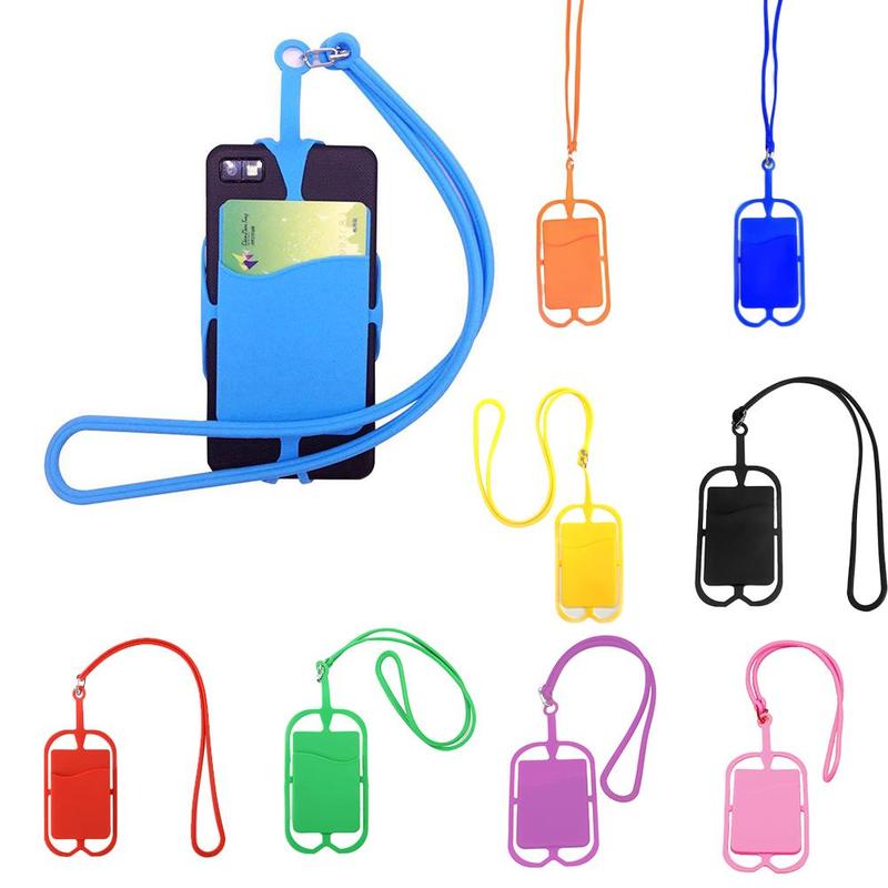 DIY Mobile Phone Silicone Lanyard Belt Neck Bracelet Sets Clip Necklace Card W5I4