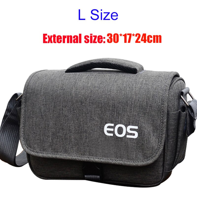 Dslr Camera Tas Mode Polyester Schoudertas Camera Case Voor Canon Nikon Lens Pouch Tas Waterdichte Fotografie Foto Tas: L Black