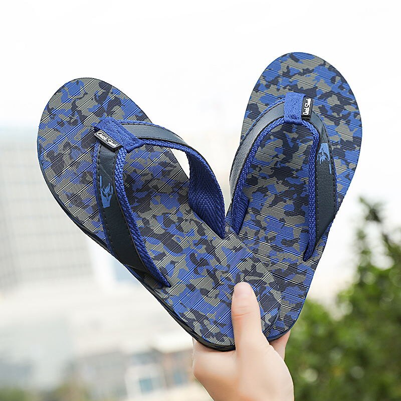 Heren slippers goedkope lichtgewicht slippers goede camouflage slippers heren: Blauw / 7