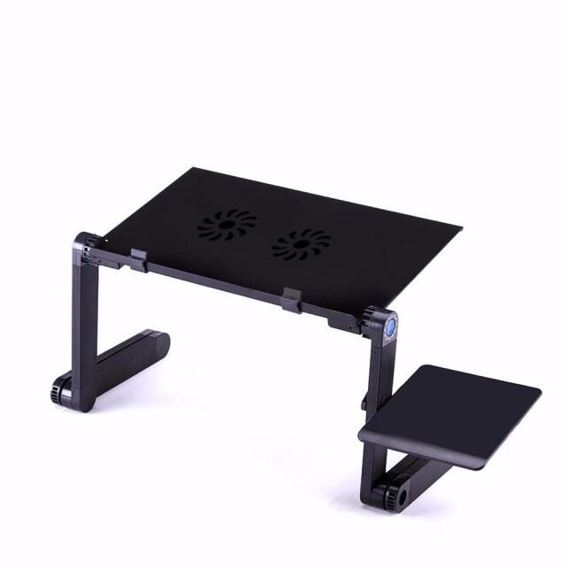 Laptop Table Stand With Adjustable Folding Ergonomic Stand Notebook Desk For Ultrabook Netbook Or Tablet With Mouse Pad: Black