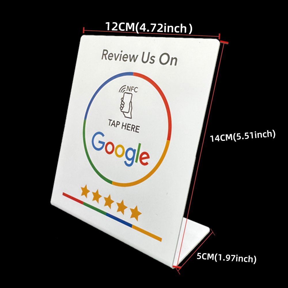 NFC Google Review NFC-Ständer Display Tischdisplay 13,56 MHz NFC-Tap-Kartenständer Reivew us on Google NT/AG215 504Bytes NFC-Ständer