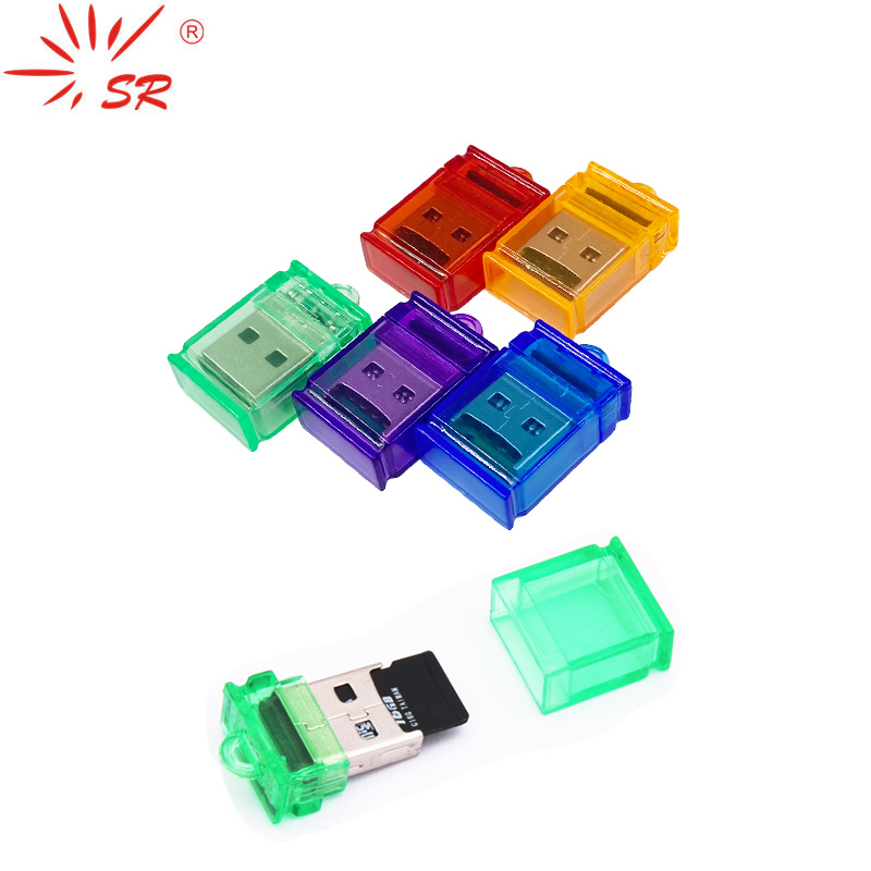 SR Crystal Clear Micro SD Card Reader USB 2.0 Flash Internal Memory OTG Adapter Drive for Laptop Accessories PC