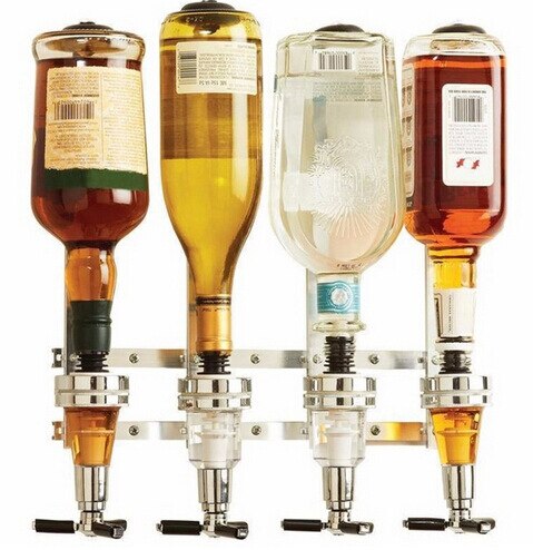 Schnaps Spender Bar Diener 4 Köpfe Zauberstab Montiert Flaschen Wein Getränke Bar Bahre Trinken Saft Cocktail Alkohol Spender Halfter