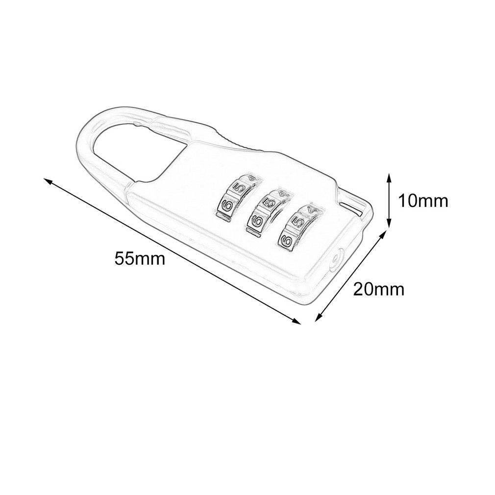 3 Mini Dial Digits Code Number Password Combination Padlock Safety Travel Security Lock for Luggage Lock Padlock Gym