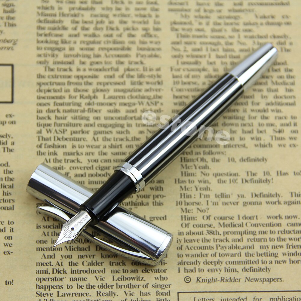 Vulpen medium penpunt zilverzwart baoer 051