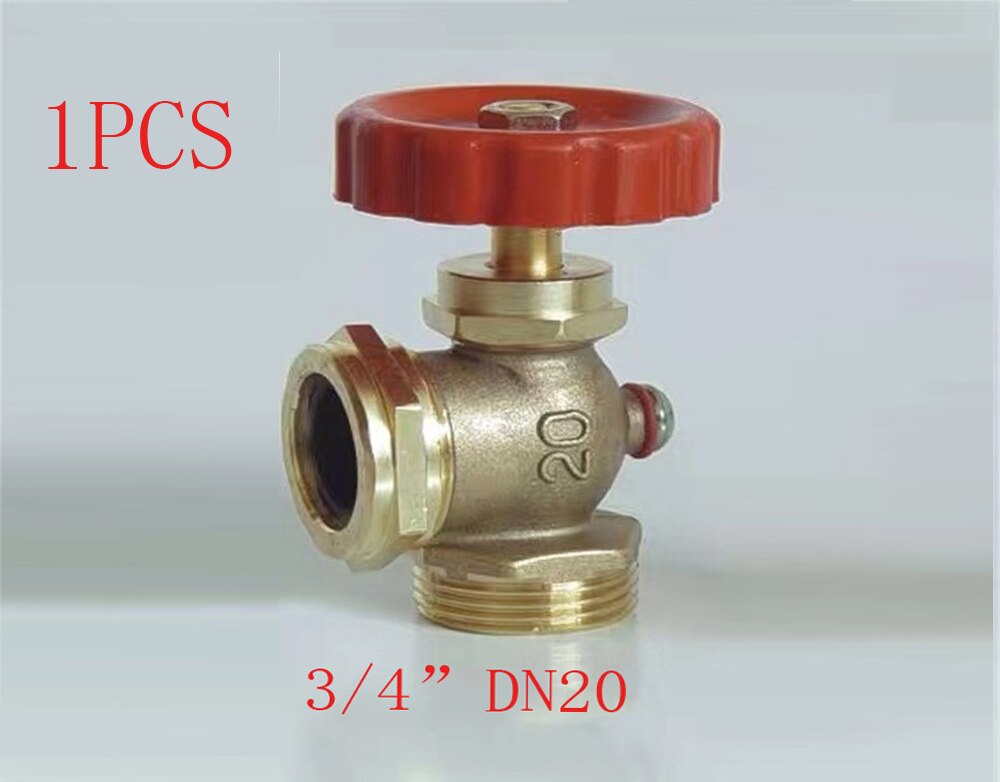 copper 90 degree elbow stop valve, 1/2" male to 3/4" inch male garden connector adapter water shutoff valve faucet: 1PCS-DN20