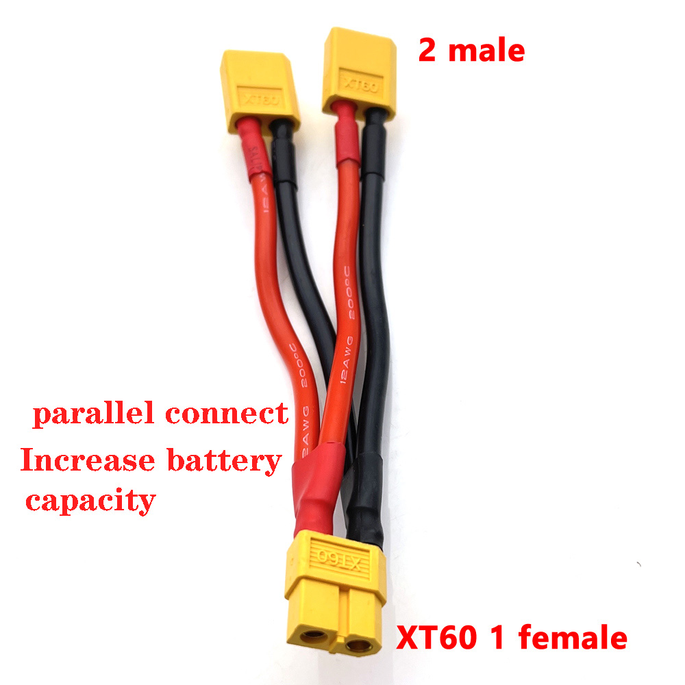 2 Way 3 Way Battery Adapter Cable Y-shaped Harness Connector XT60 XT90 Series Line T Head XT60 Parallel Line Connectors/wiring: PURPLE