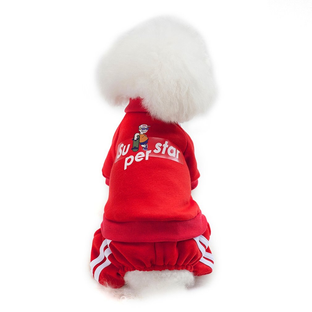 Winter Dog Clothes Soft Pet Clothings For Dogs Pet Clothes Winter Clothes Cartoon Pet Puppy Outfits Hondenkleding: Red / M