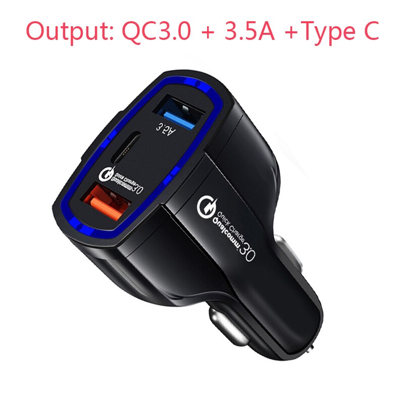 VIKEFON USB Auto Ladegerät Schnell Ladung 3,0 QC 3,0 praktisch USB Typ C Schnelle Ladung für iPhone X Samsung xiaomi Auto-Ladegerät: I