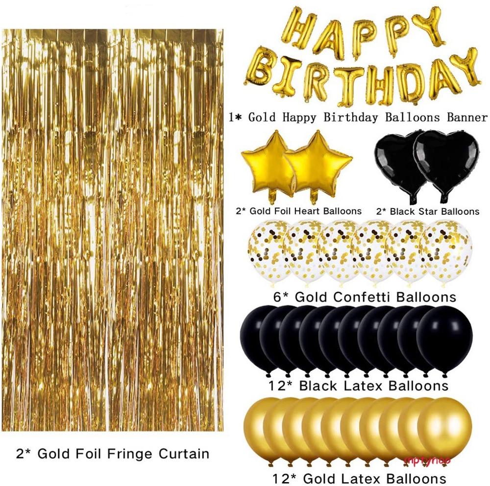35 stk latex konfetti balloner stjerne hjerte guld kvast fødselsdagsfest dekoration baby shower forsyninger baggrund: Default Title