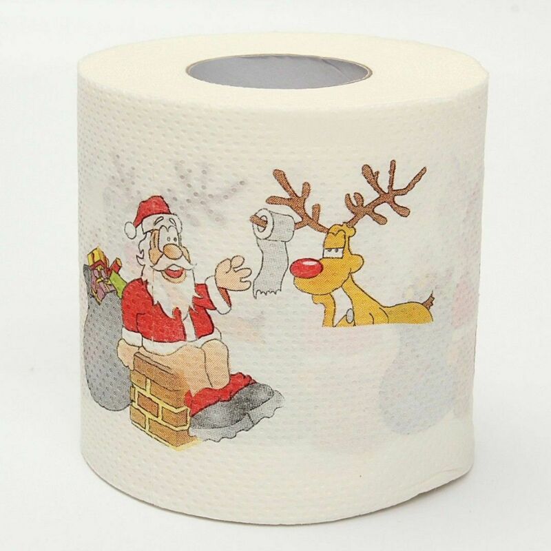 Creativa de más 1 rollo gracioso Santa Claus de Navidad de rollo de papel higiénico tejido habitación Decoración