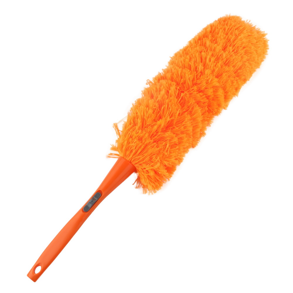 Espanador de pó de microfibra escova de poeira dobrável espanadores coletor de poeira punho longo para o carro de móveis limpo 4 cores lavável: Laranja