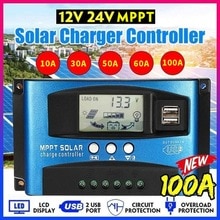 Mppt Controller Solar Charge Controller MPPT Solar Controller MPPT Solar Controller Dual Usb LCD Display 12/24v 5V/2A