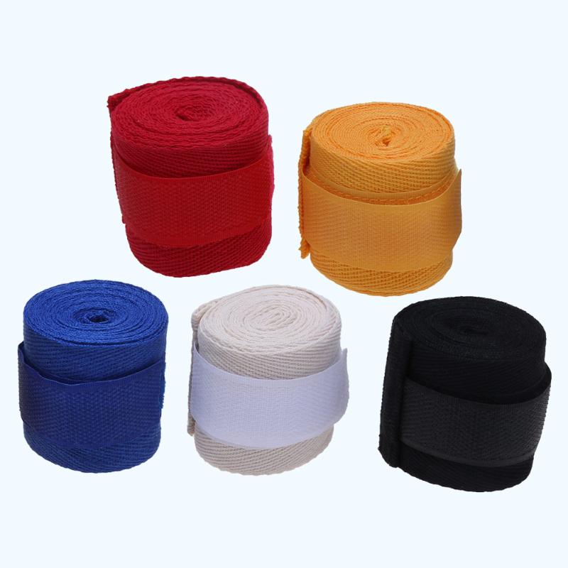 1pc 2.5m bomull kick boxning bandage handledsremmar sport rem boxning bandage muay mma taekwondo handhandskar omsluter handskydd