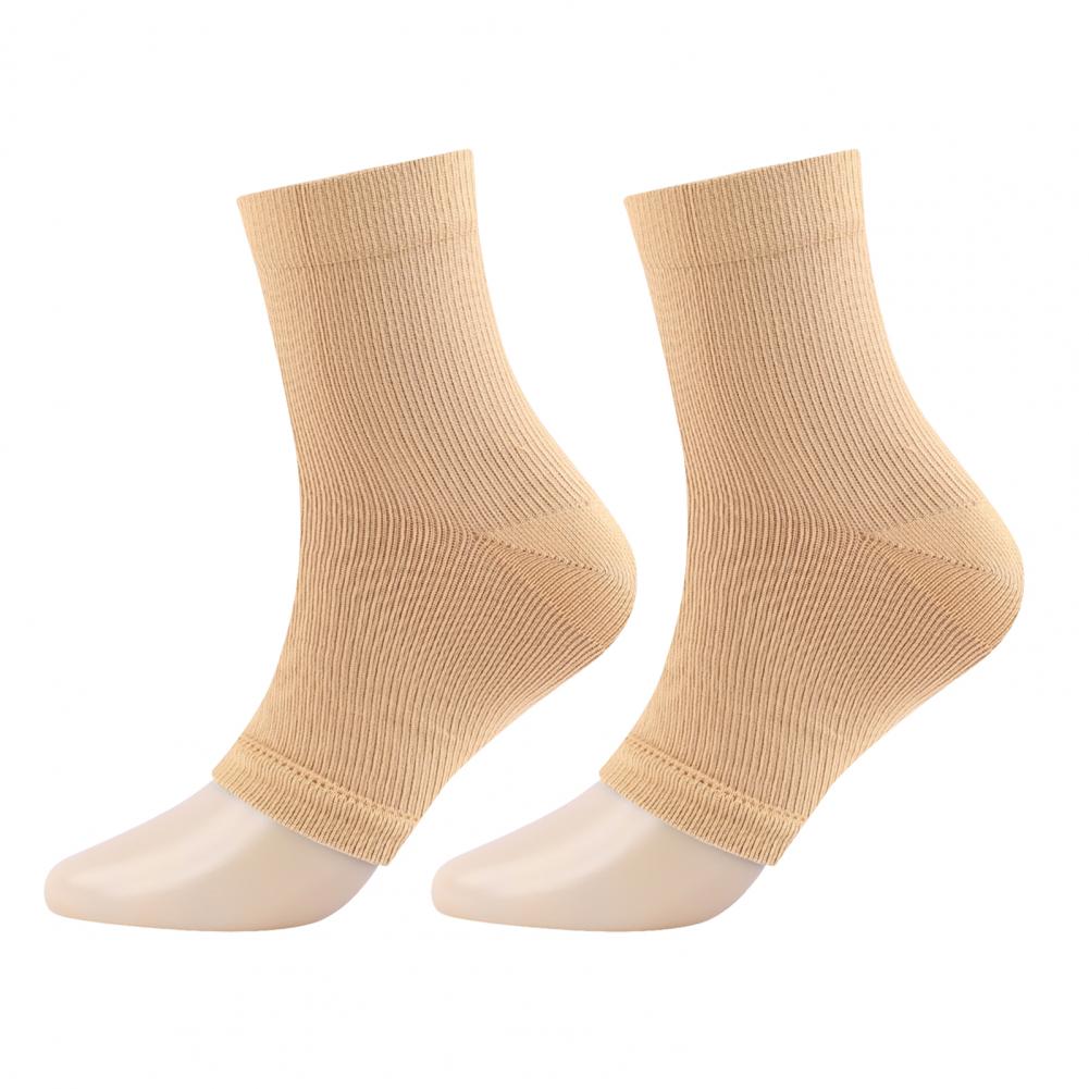 Calcetines tobilleros de compresión, calcetines con punta abierta de tubo medio, mangas tobilleras para neuropatía, soporte deportivo para tobillo, mangas para pies que absorben la humedad: S / Blanco