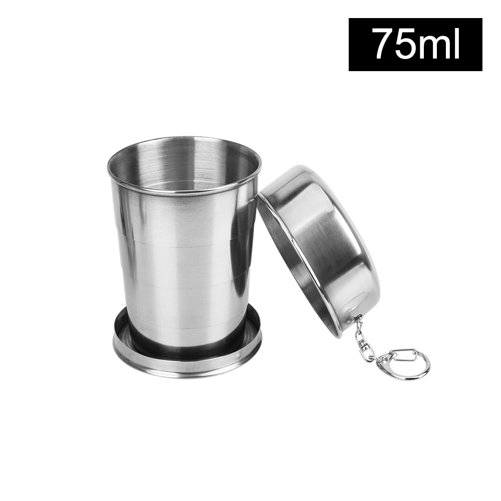 Gobelet Pliant Télescopique Rétractable en Acier Inoxydable, Portable pour Voyage en Plein Air, Standard, 75 ml, 140 ml, 240ml: Bourgogne