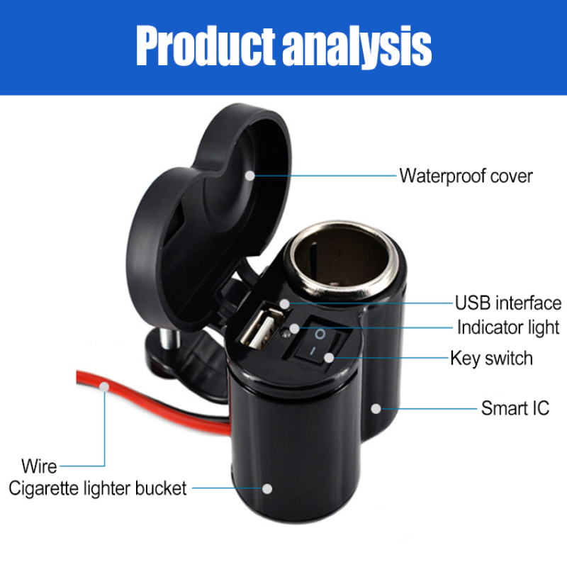 Motorfiets Mobiele Telefoon Oplader, Multifunctionele Snelladen Motorfiets Accessoires