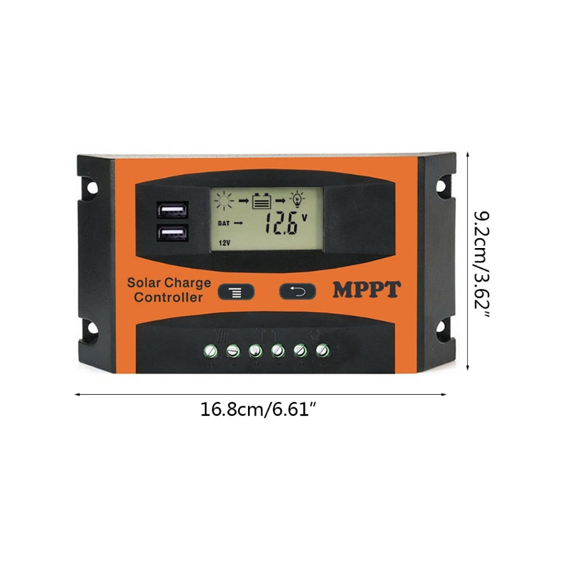 50A/60A 12V/24V Zonnepaneel Intelligente Regulator Mppt Solar Charge Controller W/Multi-functie Verstelbare Lcd Display