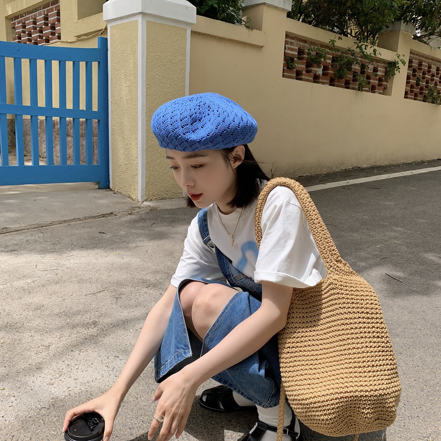 Summer Beret Hats for Women Flat Cap Knit Hollow Beret Hats Lady Girl Berets Hat Bone Female French Painter Hat Sun Cap Gorra