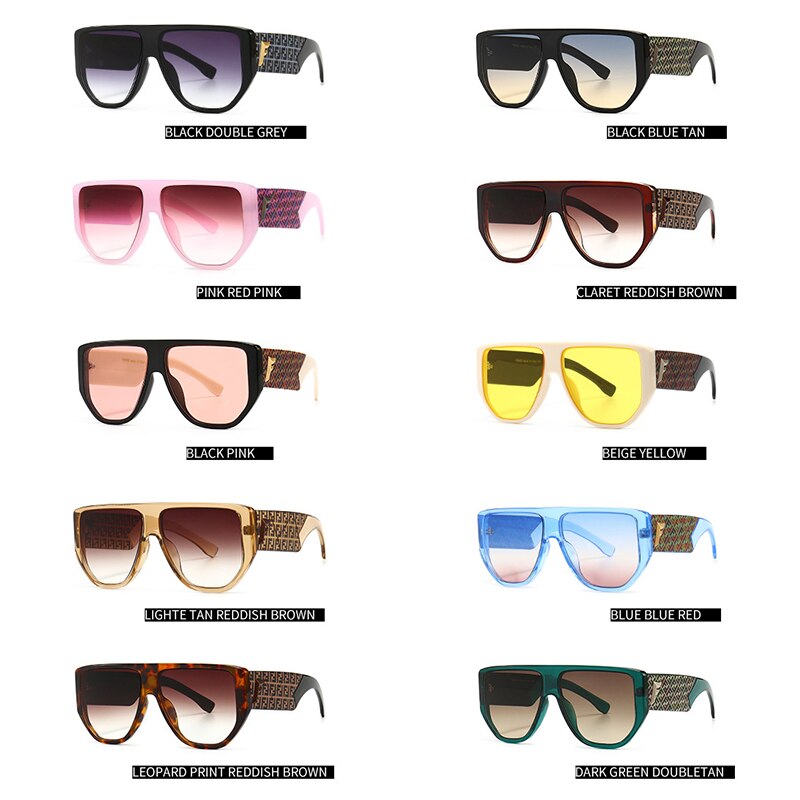 Dames zonnebrillen dames heren vintage luxe merk shield platte bovenkant ovale zonnebril voor dames  uv400