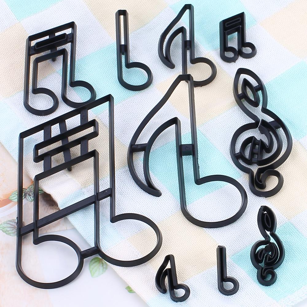 Muzikale Symbool Opmerking Cookie Cutter Plastic Biscuit Cut Mold Bakken Fruit Cut Cakevorm Embossing Afdrukken Sterven