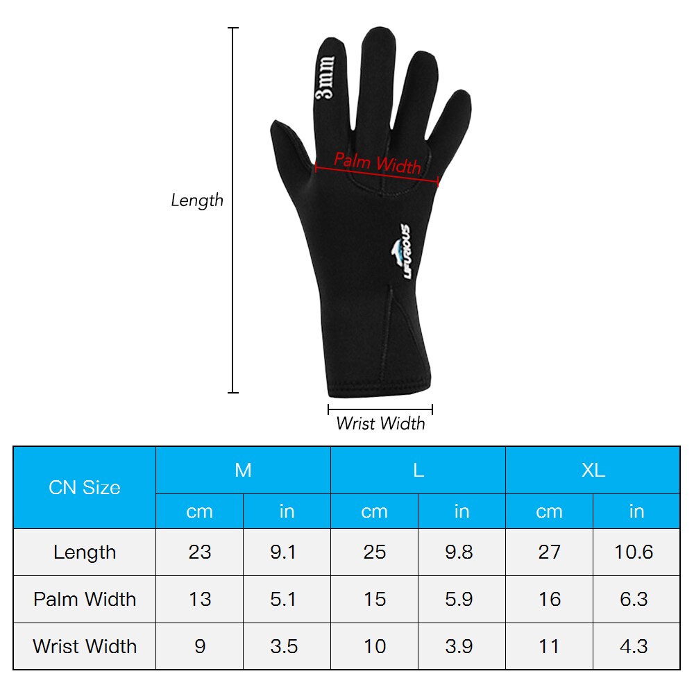 Scuba Diving Gloves Women Men 3MM Neoprene Snorkeling Gloves Underwater Diving Mitten for Swimming Surfing Sailing Kayaking