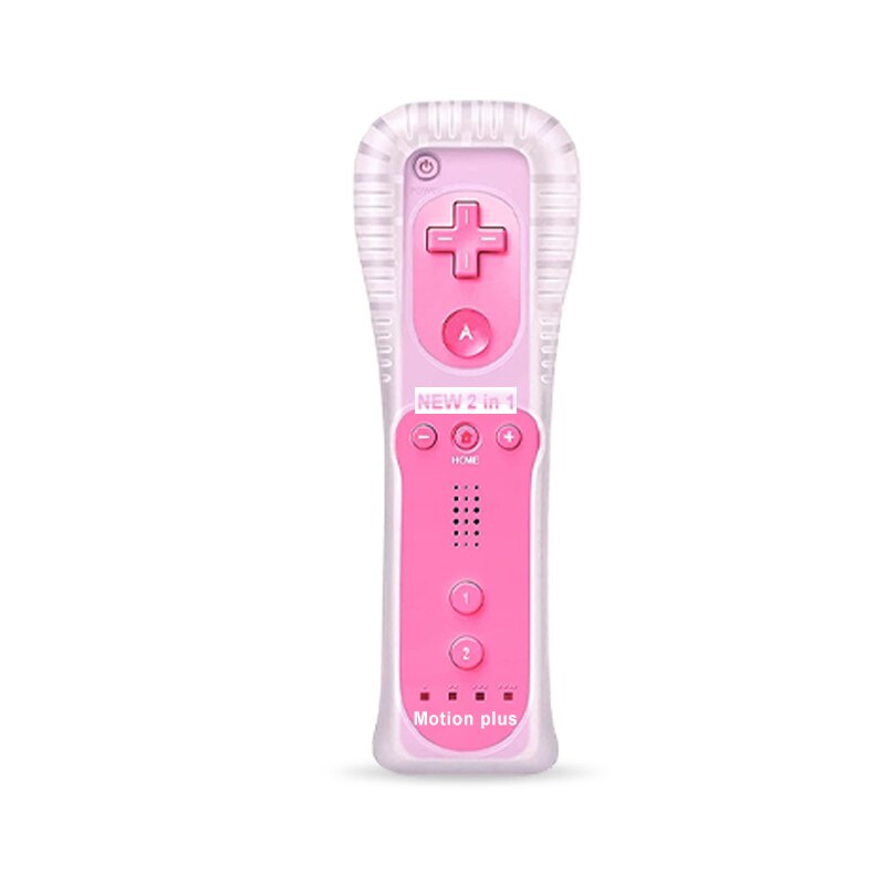 2 in 1 per Nintendo Wii Motion Plus telecomando Wireless per Nintendo Wii Nunchuck telecomando Joystick Joypad: Pink-1 controller