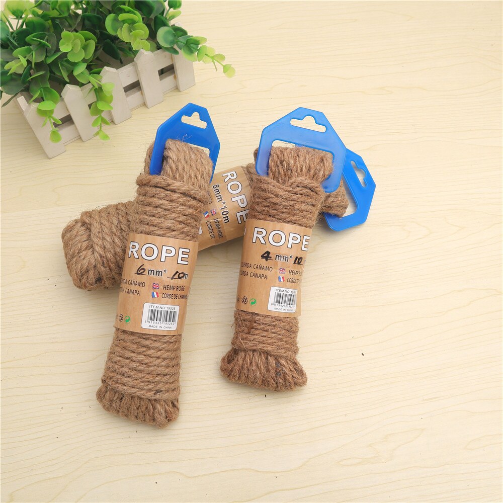 Natuurlijk henneptouw macramé jute touw touw huisdier krabpaal 4-12mm- pack doe-het-zelf knutselen handgemaakte bruiloft huisdecoratie