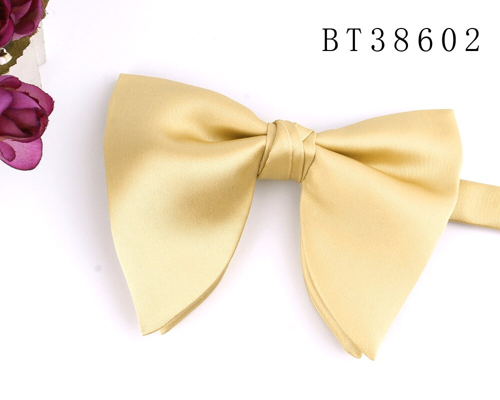 Pajarita de gran tamaño para hombre y mujer, lazo grande con nudo para adulto, corbatas sólidas para hombre y mujer, pajaritas marrón óxido para el novio: BT38602