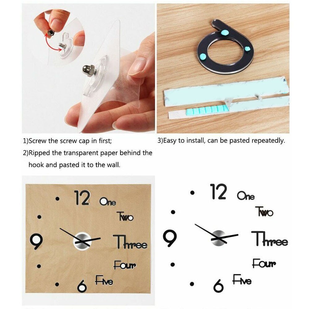Modern Home 3D DIY Wall Clock Craft Special Room Living Room Decor Unique Home Decor Mural Decals