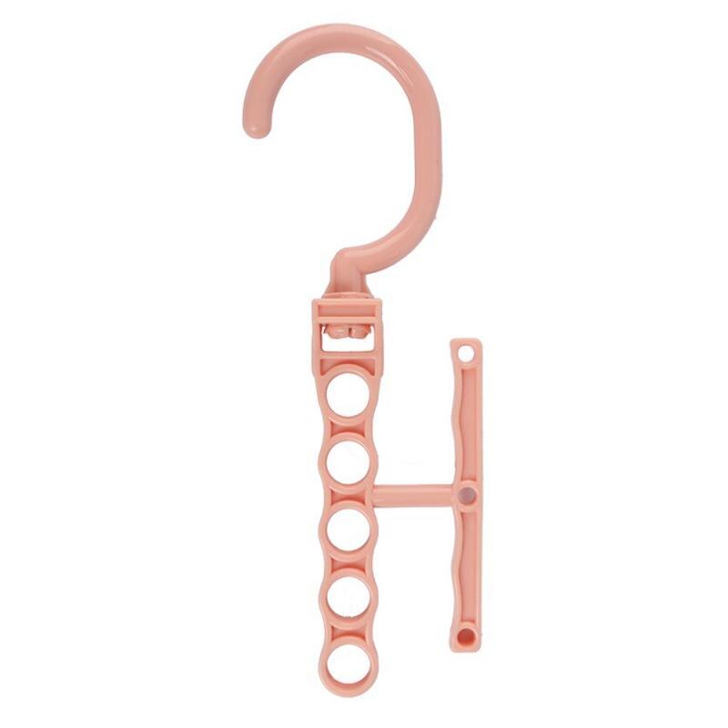 Clothes Hanger Rotating Handle 5-hole Windproof Hanger Children's Wardrobe Classification Space Saving Drying Rack Hook: Burgundy