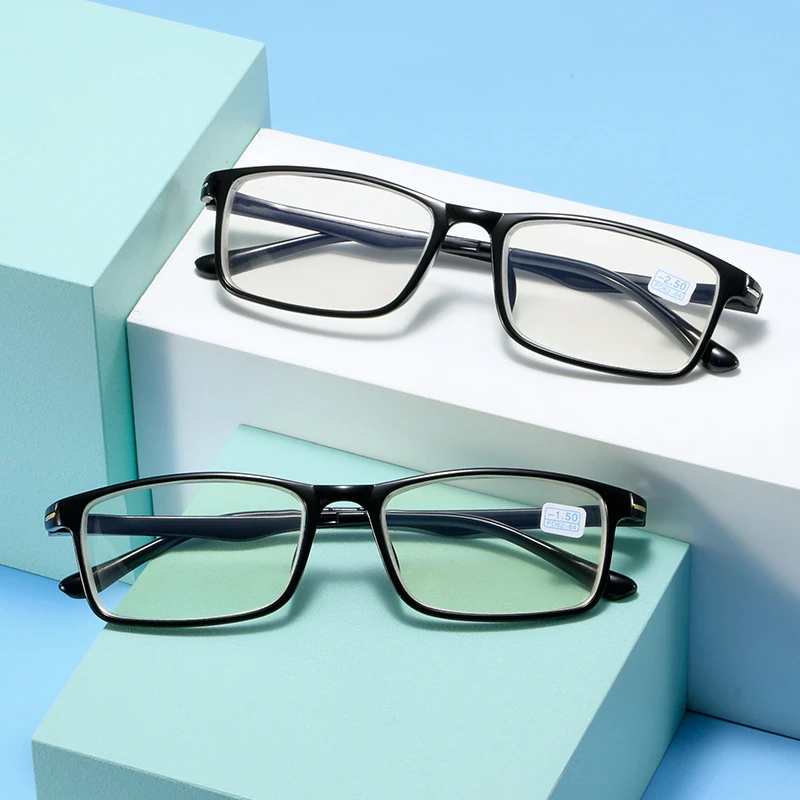 Gafas de lectura cuadradas TR90 ligeras para hombre y mujer, anteojos fotocromáticos a la para miopía,-0,5-1,0 a-4,0