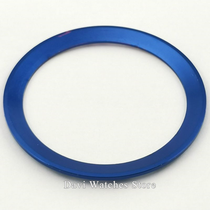 Ur bezel 38mm blå lilla titanium ur bezel indsats til 40mm parnis automatisk herreur