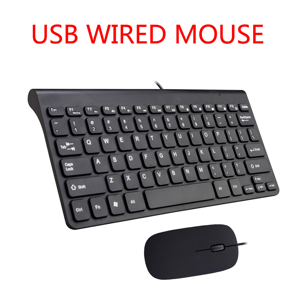 Ultra Thin 2.4Ghz Wireless USB Wired Mouse and Keyboard Combo for Desktop Computer Laptop Keyboard and USB Mouse Combo Set Kit: Option 3