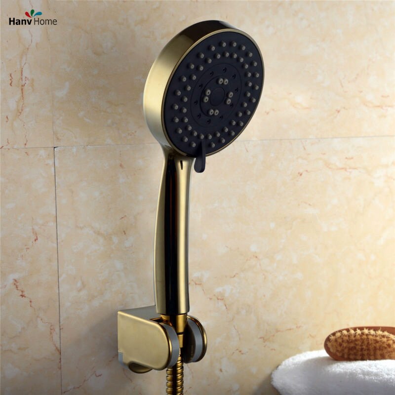 Gold ABS 3 Function Hand Held Shower Head &150cm shower hose & ABS Shower Holder