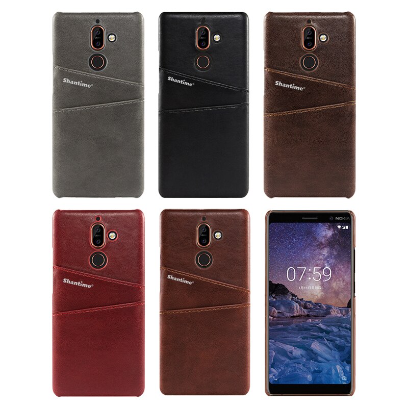 For Nokia 7 Plus Phone Case For Nokia 7 Plus Business Case Leather Wallet Cover With Card Slot Holder Luxury Sense