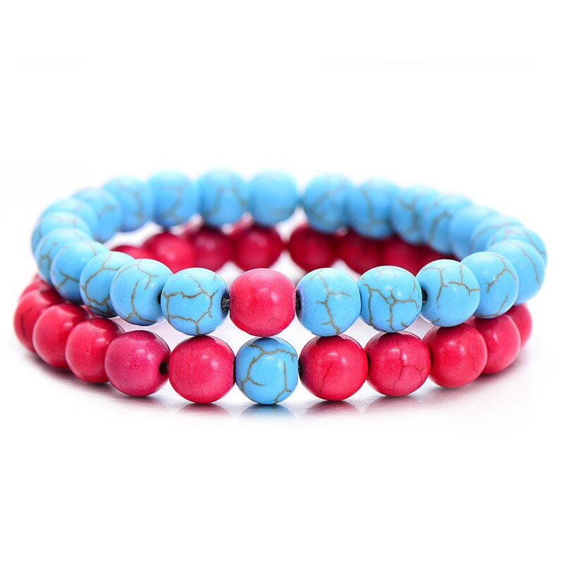stil verwitterten stein perlen paar armband klassische stein Liebhaber armband für frauen