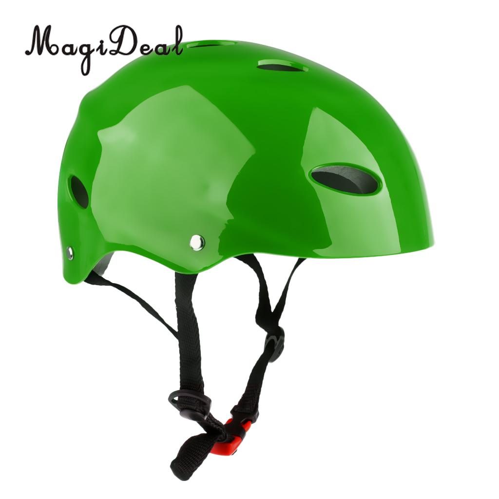 MagiDeal CE Approvato Acqua Sicurezza e prevenzione nello sport Casco Wakeboard Kayak Canoa Barca Deriva Surf Skateboard di Protezione In Bicicletta Cappello di S M L: L Green