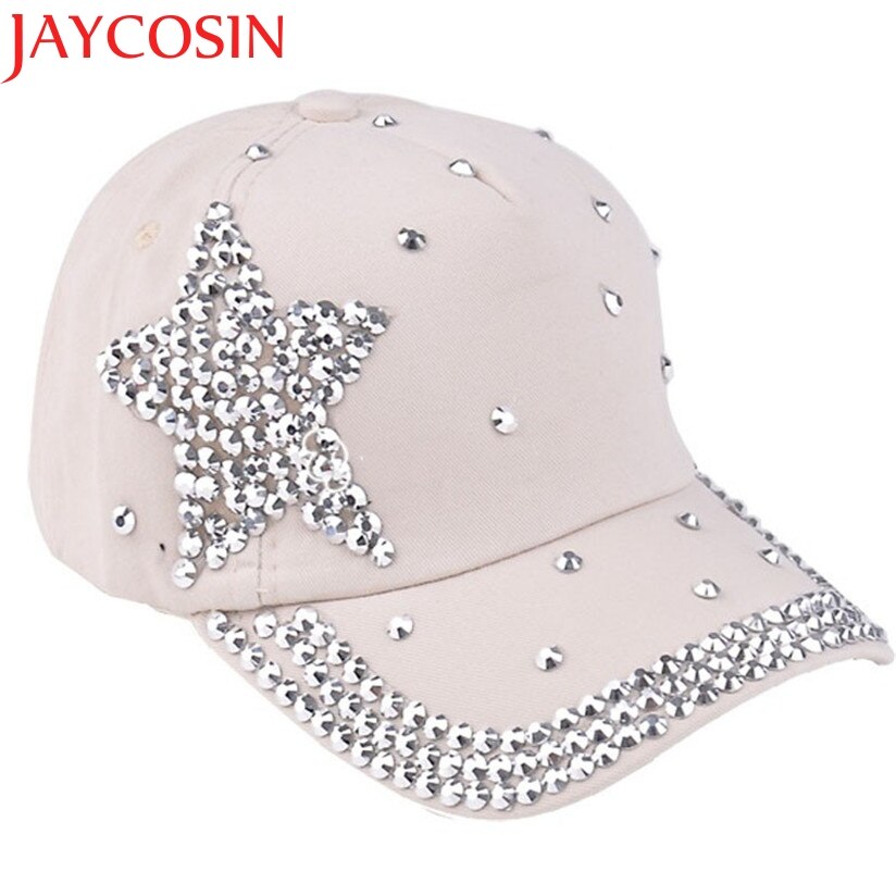 JAYCOSIN 5 Colors Children Kids Baseball Cap Rhinestone Star Shaped Boy Girls Snapback Hat Summer